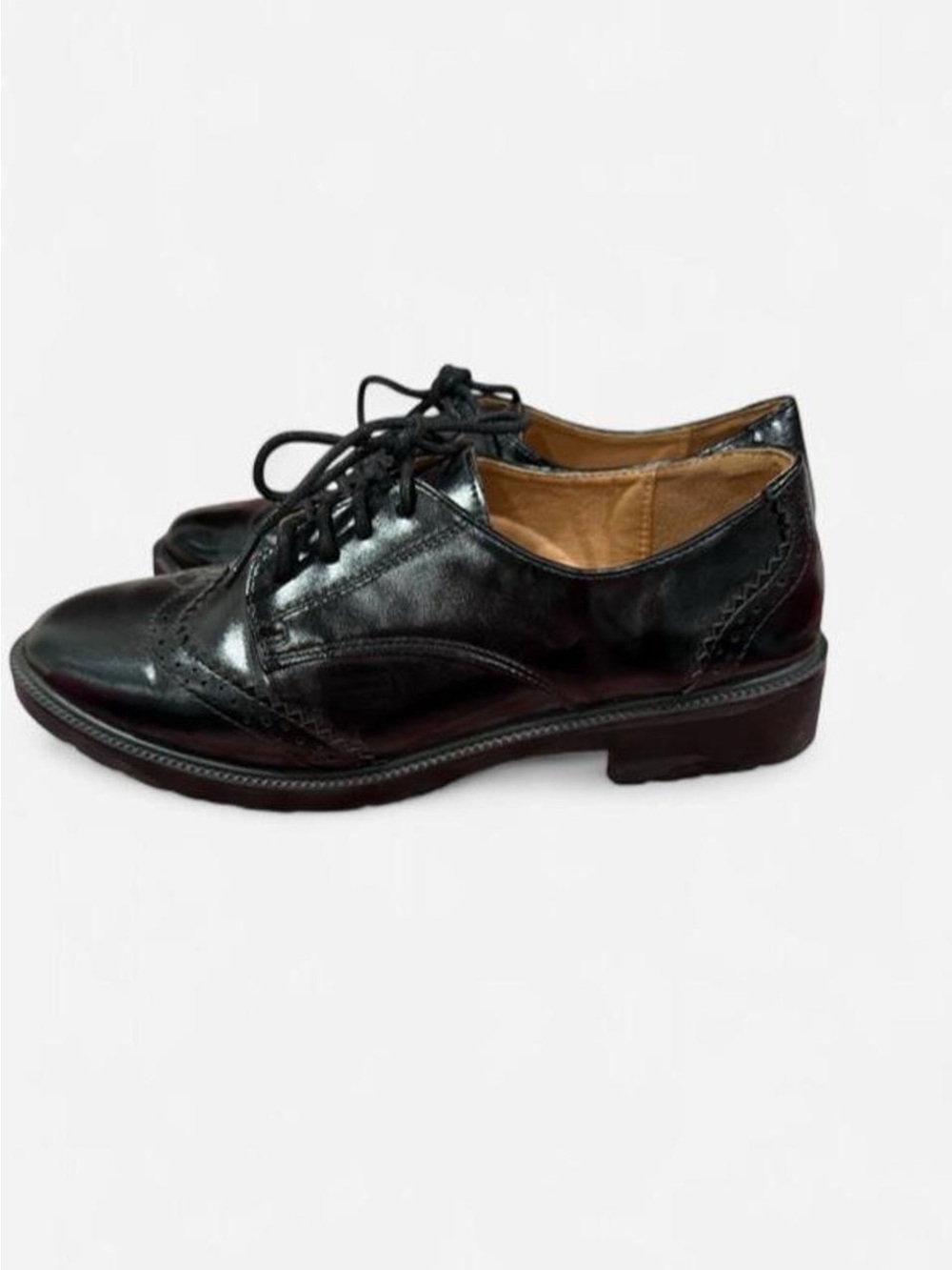 Classic Black Leather Oxford Lace-Up Shoes